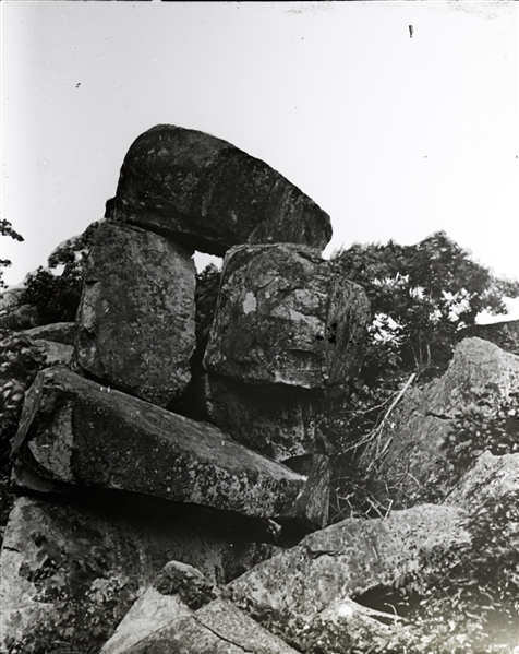 Civil War Magic Lantern Slide From the Summit of Little Round Top at Gettysburg -- Shown as the Hill Appeared in the 19th Century
