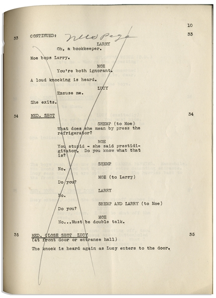 Moe Howard's Personally Owned Columbia Pictures Script for The Three Stooges 1951 Film, ''Don't Throw That Knife'' -- With Moe's Hand Edits