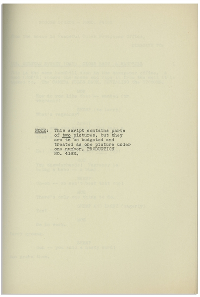 Moe Howard's Personally Owned Columbia Pictures Script for The Three Stooges 1951 Film, ''The Tooth Will Out''