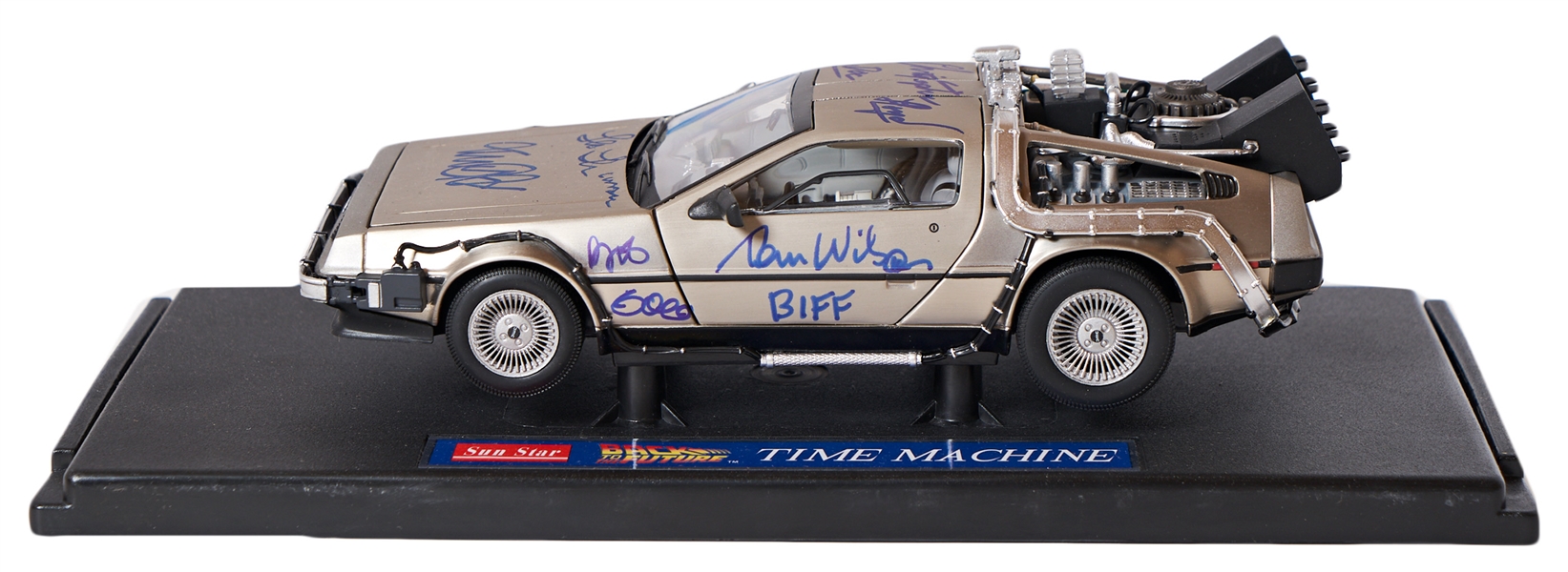 ''Back to the Future'' Cast-Signed DeLorean Model Car -- Includes Michael J. Fox's Signature