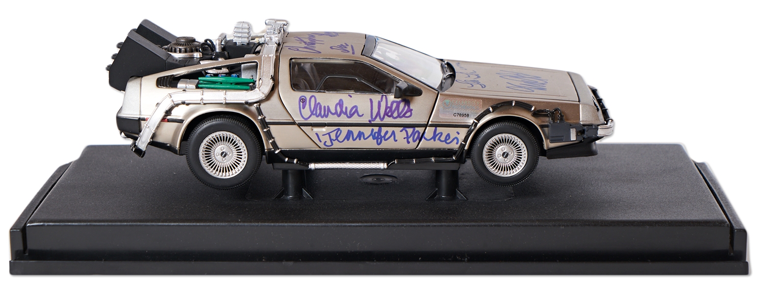 ''Back to the Future'' Cast-Signed DeLorean Model Car -- Includes Michael J. Fox's Signature