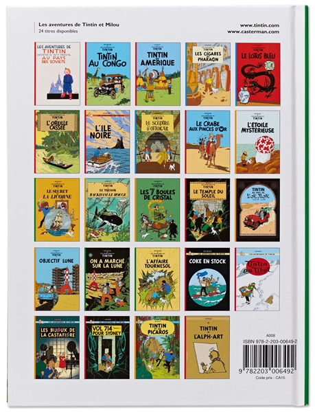 Tintin Book About the Moon Landing Signed by Five Apollo Astronauts: James McDivitt, Frank Borman, Walt Cunningham, Charlie Duke & Fred Haise