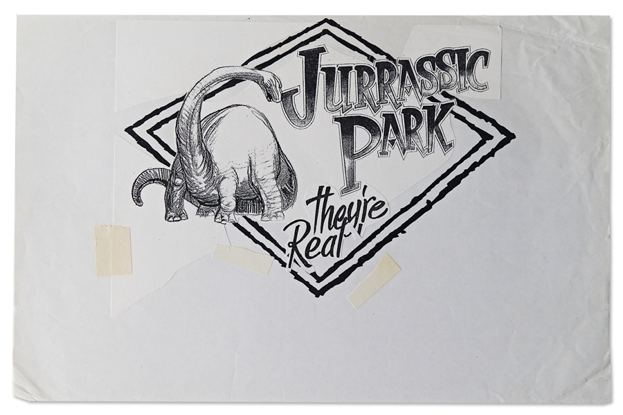 Fantastic ''Jurassic Park'' Binder Containing 69 Pieces of Artwork Related to the Logo & Tagline Development for the Original 1993 Film -- From the Estate of Artist Michael Salisbury