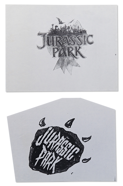 Fantastic ''Jurassic Park'' Binder Containing 69 Pieces of Artwork Related to the Logo & Tagline Development for the Original 1993 Film -- From the Estate of Artist Michael Salisbury