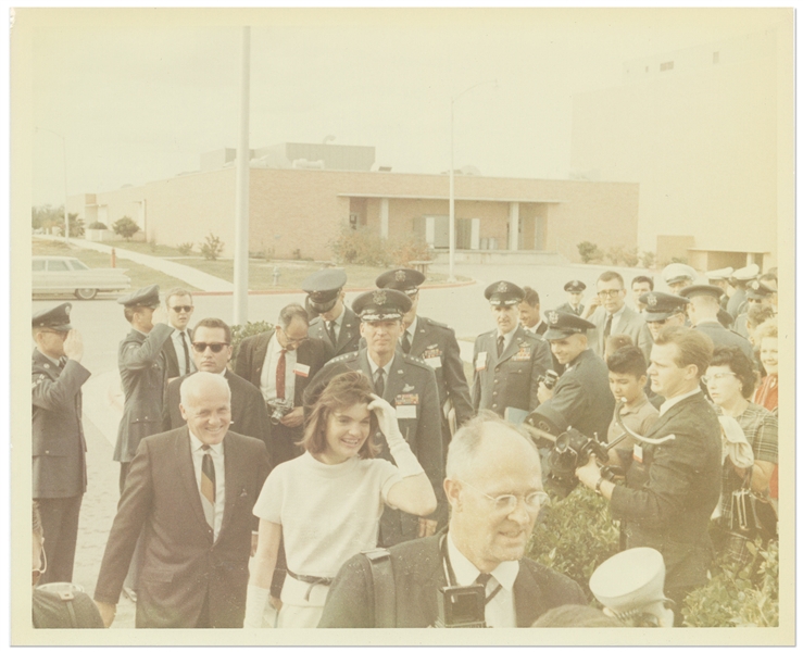 Original 10'' x 8'' Photo of John and Jackie Kennedy Taken by Cecil W. Stoughton in Houston the Day Before the Assassination