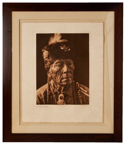 Edward Sheriff Curtis Original Large Photogravure Plate of ''Lefthand - Comanche'' -- From ''The North American Indian''