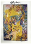 LeRoy Neiman Signed Poster Print of Shaquille ONeal From 2000