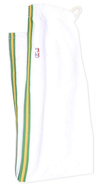 Terry Duerod's Boston Celtics Warm-up Away Pants, Lined in Yellow and Green