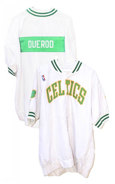 Terry Duerod's Boston Celtics Warm-up Away Jacket -- With ''Duerod'' on Back and ''Celtics'' on Front
