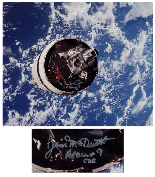 James McDivitt Signed 20'' x 16'' Photo of the Apollo 9 Lunar Module
