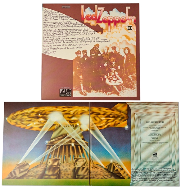 David Juniper Signed ''Led Zeppelin II'' Album with Handwritten Details on the Iconic Album Design -- ''...The cover imagery was completely experimental...''
