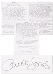 Paula Jones Handwritten, Signed Statement Regarding Bill Clinton Propositioning Her When She Was an Arkansas State Employee -- ...The Governor would like to meet with you...