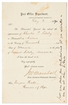 Post Office Appointment Signed by James Marshall, Member of Ulysses S. Grants Cabinet and Eugene Hale, U.S. Senator from Maine