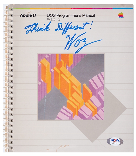 Steve Wozniak Signed Copy of the Apple II DOS Programmer's Manual from 1982 -- With PSA/DNA COA