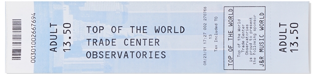 Original World Trade Center Ticket from 2001
