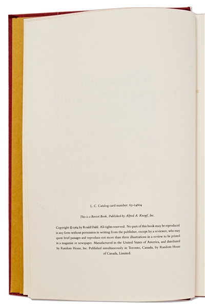 Roald Dahl Signed First Edition of ''Charlie and the Chocolate Factory'' in Original Dust Jacket