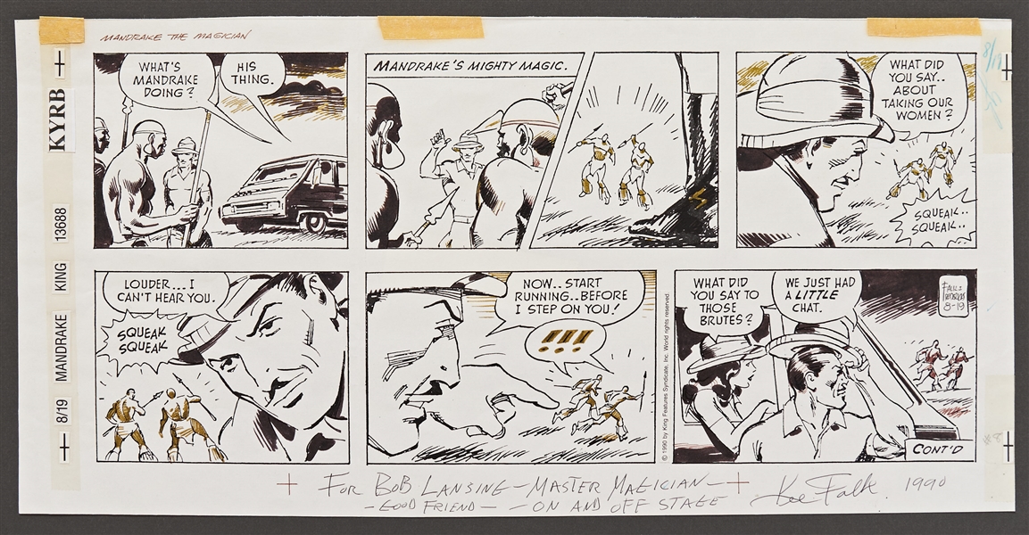 Lee Falk Signed Original Art for ''Mandrake the Magician''