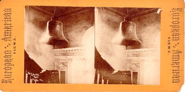 Liberty Bell Stereoview -- From ''European & American Views'' Series -- Circa 1870s