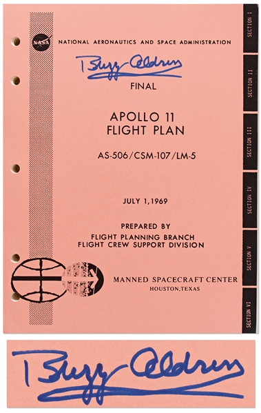 Buzz Aldrin Signed Apollo 11 Flight Plan
