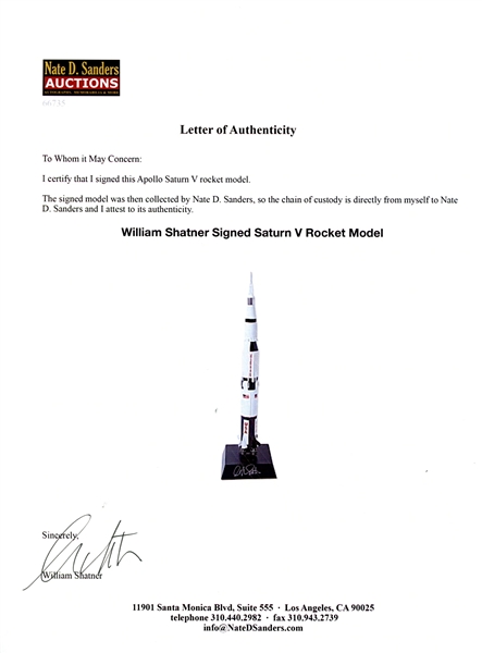 William Shatner Signed Apollo Rocket Model