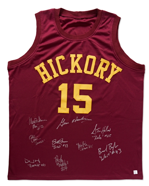 ''Hoosiers'' Cast-Signed Hickory Basketball Jersey
