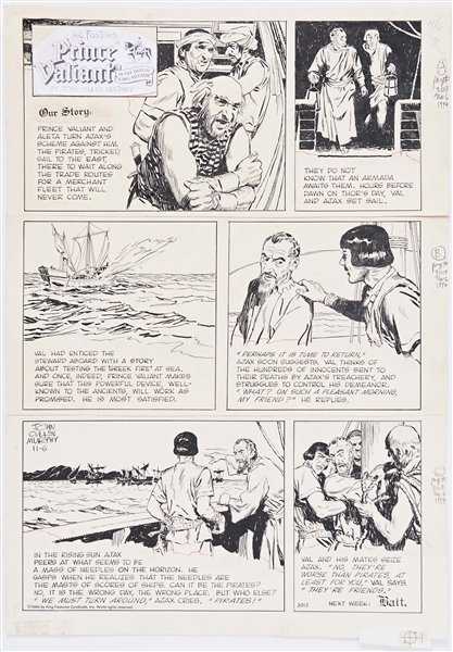 John Cullen Murphy ''Prince Valiant'' Sunday Comic Strip Original Artwork -- #3013 Dated 6 November 1994