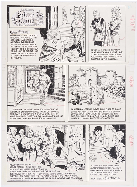 John Cullen Murphy ''Prince Valiant'' Sunday Comic Strip Original Artwork -- #3092 Dated 12 May 1996