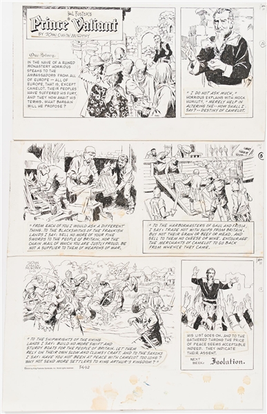 John Cullen Murphy ''Prince Valiant'' Sunday Comic Strip Original Artwork -- #3492 Dated 11 January 2004