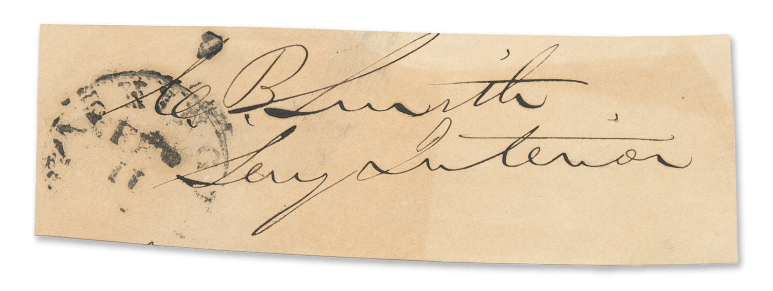 Caleb Smith Signature -- Abraham Lincoln's Secretary of the Interior