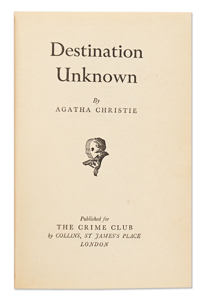 First Edition of Agatha Christie's Crime Thriller ''Destination Unknown''