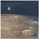 Large Format 9.875 Square Apollo 12 Lunar Photo -- With A Kodak Paper Watermark