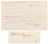 Judah P. Benjamin Document Signed -- With PSA/DNA COA