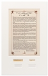 Franklin D. Roosevelt and Winston Churchill Signed Atlantic Charter Display, Which Shaped International Relations & Democracy Post-WWII -- Measures 19 x 30.25, With PSA/DNA COAs
