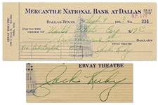 Jack Ruby Check Signed -- With PSA/DNA COA