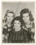 The Carter Sisters Signed 8 x 10 Photo Without Inscription -- Signed by June Carter Cash, Helen Carter & Their Mother Maybelle