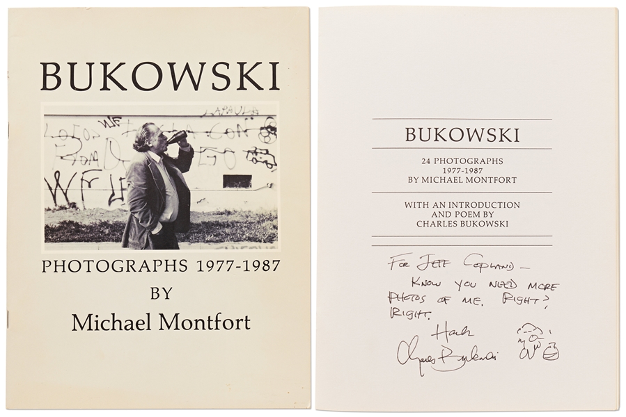 Fantastic Charles Bukowski Archive Including Signed First Editions, Original Art, Check Signed, Photo Signed & Letters Signed -- From the Estate of Bukowski's Close Friend & Pallbearer, Woody Copland