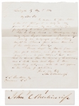 CSA Secretary of War John C. Breckinridge Autograph Letter Signed -- ...I trust we shall be saved from the horrors of Sectionalism...