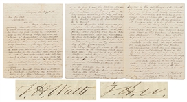 CSA Attorney General Thomas H. Watts Autograph Letter Signed -- Watts Asks the 1860 Presidential Candidate John Bell What His Position Is ...on the subject of the slavery question...