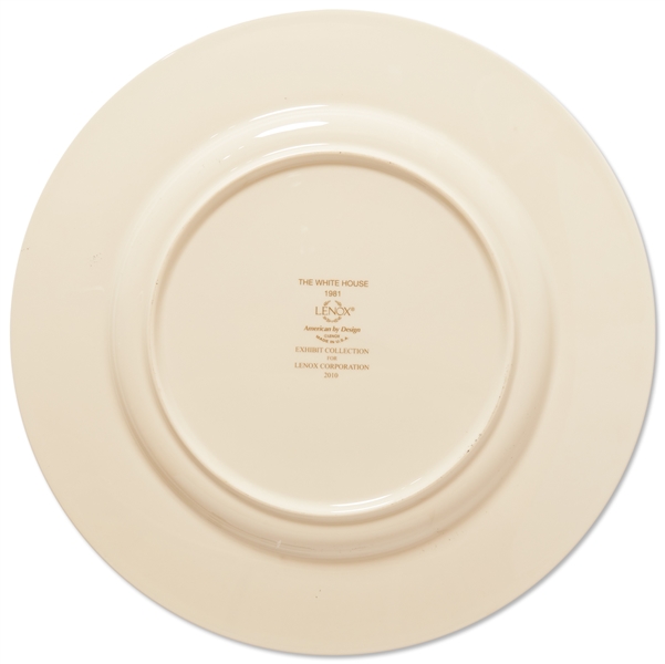 Ronald Reagan White House Dinner Plate China from the Lenox Exhibit Collection -- Formal Design Used for State Dinners