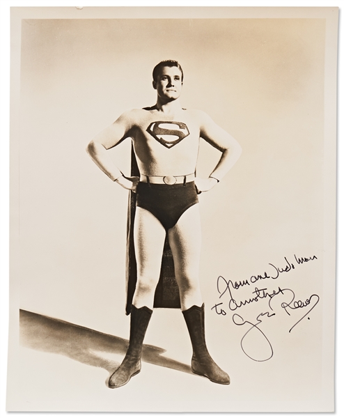 George Reeves Signed Photo as Superman -- From the Estate of Famed Martial Artist Bruce Tegner, Reeves Writes, ''From one Judo man to another''