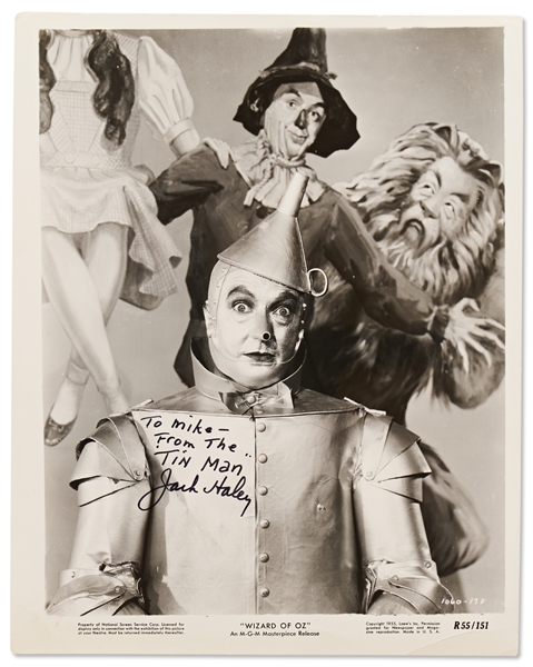Jack Haley Signed 8 x 10 Wizard of Oz Photo as the Tin Man