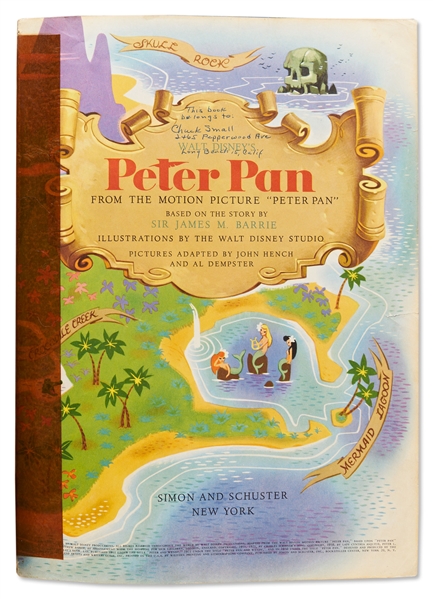 Walt Disney Signed ''Peter Pan'' Book -- With Phil Sears COA