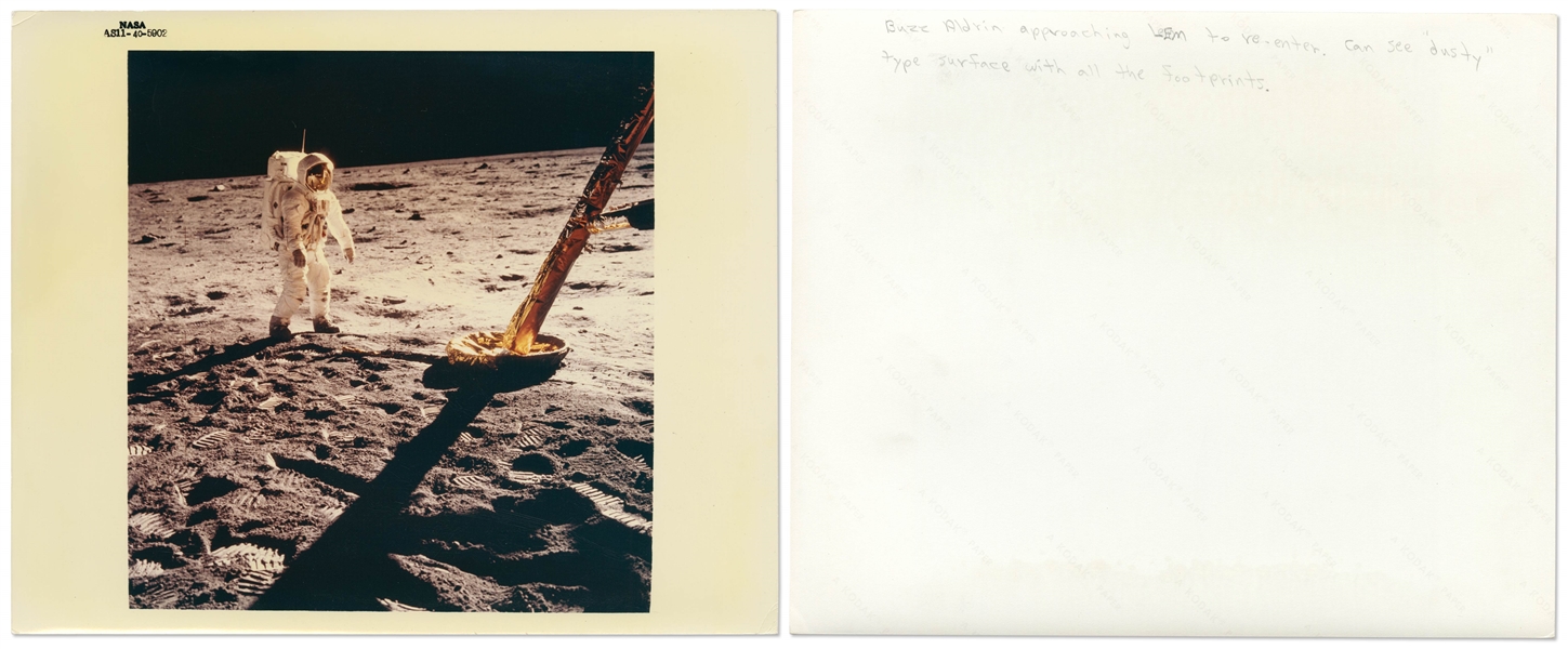Lot of 7 Apollo 11 NASA Photos -- All on ''A Kodak Paper'' & All Either Blue, Black or Red Numbered