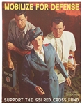 Norman Rockwell Red Cross Lithograph from the Height of the Cold War, Urging Americans to Mobilize for Defense