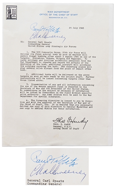Bockscar Pilot Charles Sweeney Personally Owned & Signed 1946 Report on the WWII Nuclear Bombing Missions -- Plus Other Documents from Sweeney's Archive
