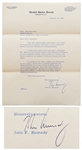 John F. Kennedy Letter Signed from 1957 as U.S. Senator -- With University Archives COA