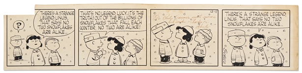 Early 1956 Peanuts Comic Strip Hand-Drawn by Charles Schulz