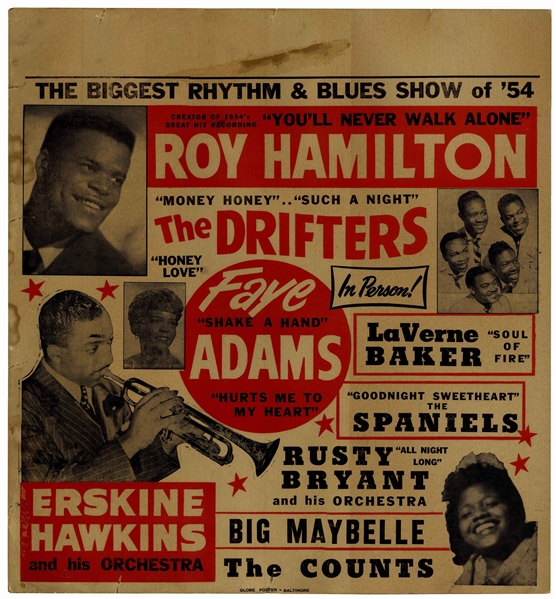 Roy Hamilton and The Drifters Concert Poster From 1954