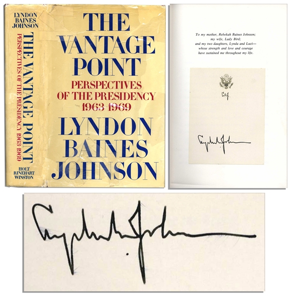 Lyndon B. Johnson Signed ''The Vantage Point'' First Edition -- With PSA/DNA COA