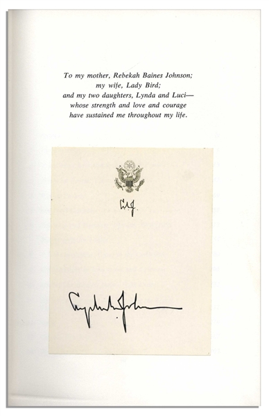 Lyndon B. Johnson Signed ''The Vantage Point'' First Edition -- With PSA/DNA COA